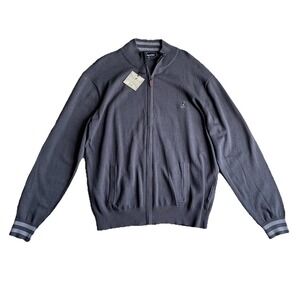 Vintage Kangol Men's Full Zip Sweater XXL 2XL Charcoal Lightweight Collar NWT